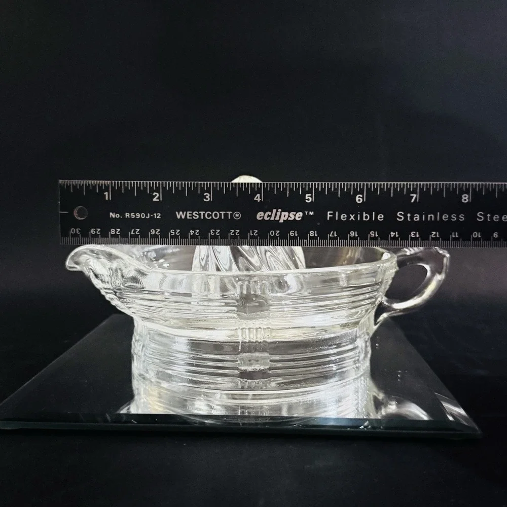 Vintage Hazel Atlas Criss Cross Clear Glass Reamer Juicer W‎ Handle & Spout